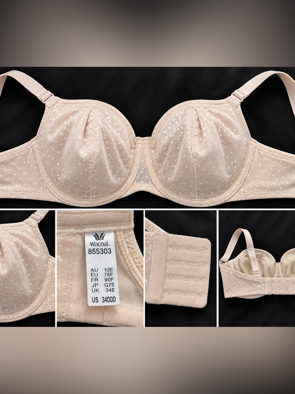 Wacoal Back Appeal 34DDD Underwire Smoothing Bra Nude
